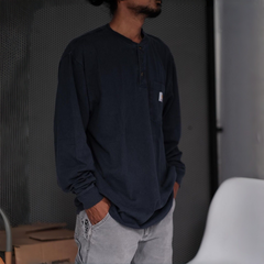 Carhartt K128 Mainline Henry Front Pocket Work Long-Sleeve T-Shirt