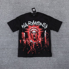 HARMONY Red Graphic Streetwear Tee