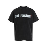 HermitCreate racing series vintage wash print creative parody Boxy