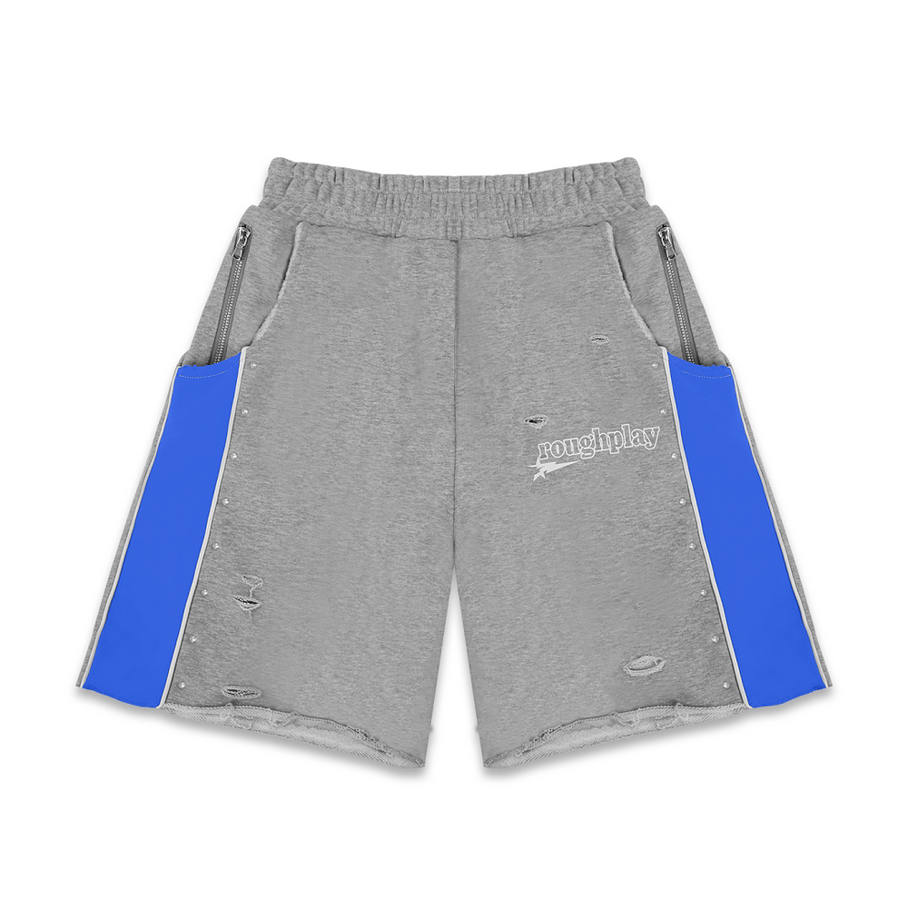 Rough Play Letter Printed Shorts Blue Grey