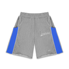 Rough Play Letter Printed Shorts Blue Grey