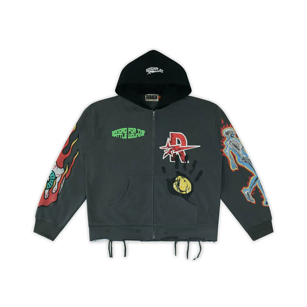 Rough Play Graphic Hoodie Black