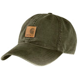 Carhartt washed and distressed American baseball cap---Army Green