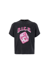 HC/HermitCreate Dice Double Color LOGO Washed Street Boxy Version Vintage Short Sleeve T