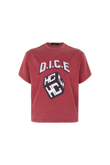 HC/HermitCreate Dice Double Color LOGO Washed Street Boxy Version Vintage Short Sleeve T