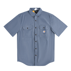 Carhartt 104369 Pure Cotton Loose-Peaked Button-Down Work Shirt with Multiple Pockets