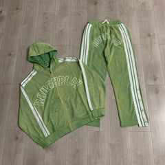 Rough Play Graphic Hoodie & Track Pants Set Green