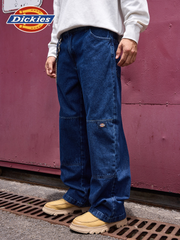 Dickies washed denim vintage blue loose fit work pants