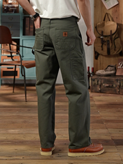 Carhartt B11 Washed Denim Loose-Fitting Straight Leg Cargo Pants for Woodworkers