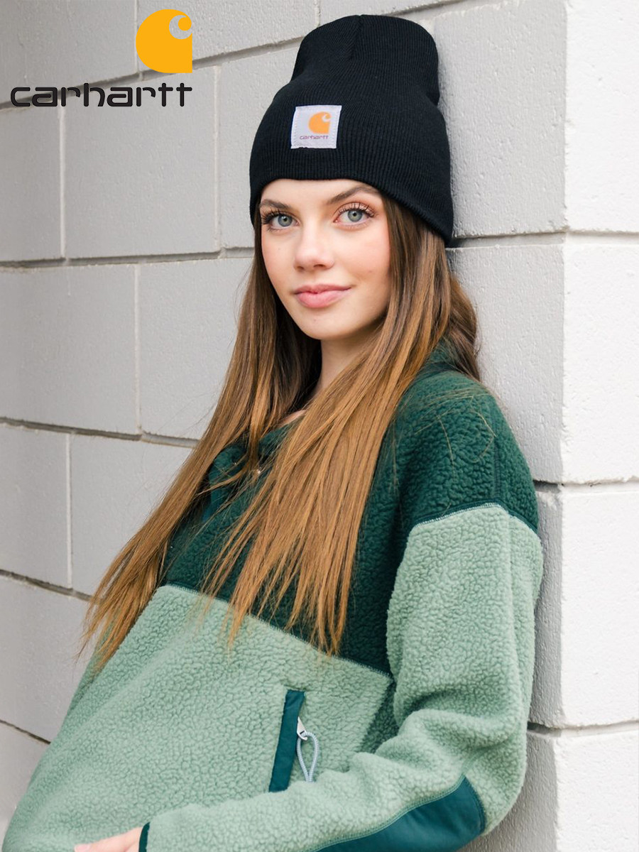 Carhartt Cold Cap American-style Ski Wool Hat---Duck Green