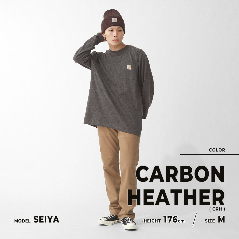 Carhartt K126 Solid Color Workwear Baseball Tee with Pockets and Long Sleeve
