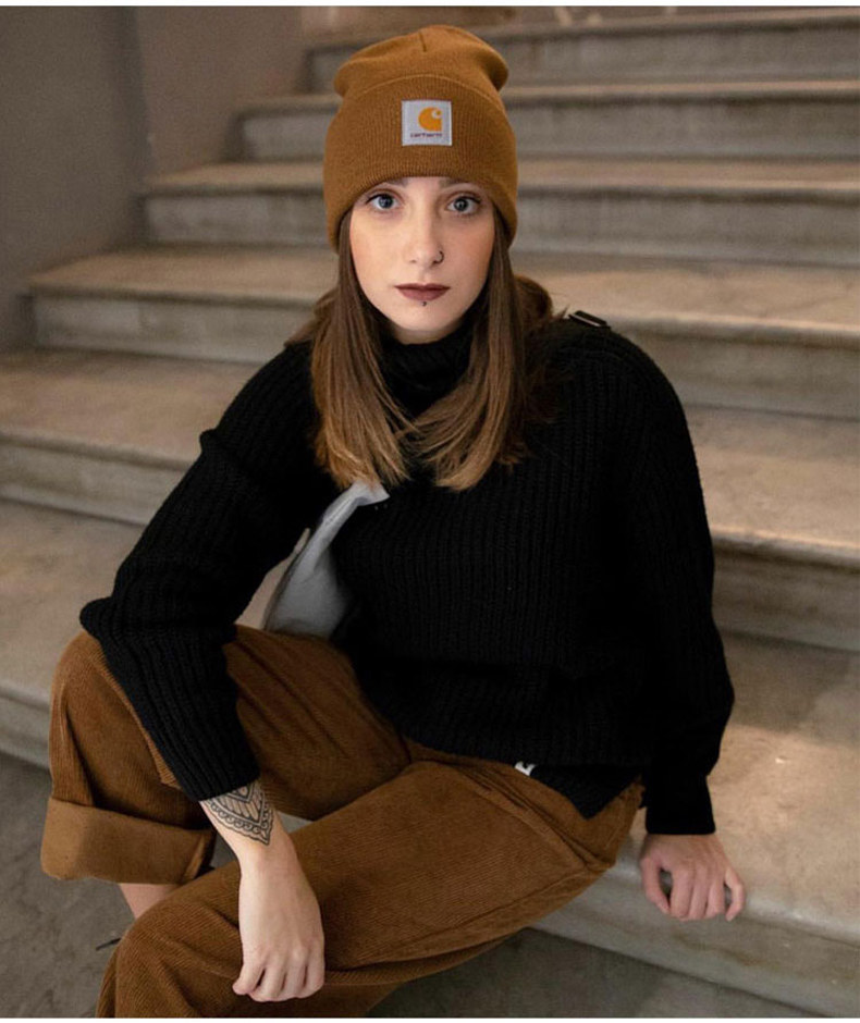 Carhartt Cold Cap American-style Ski Wool Hat---Duck Green