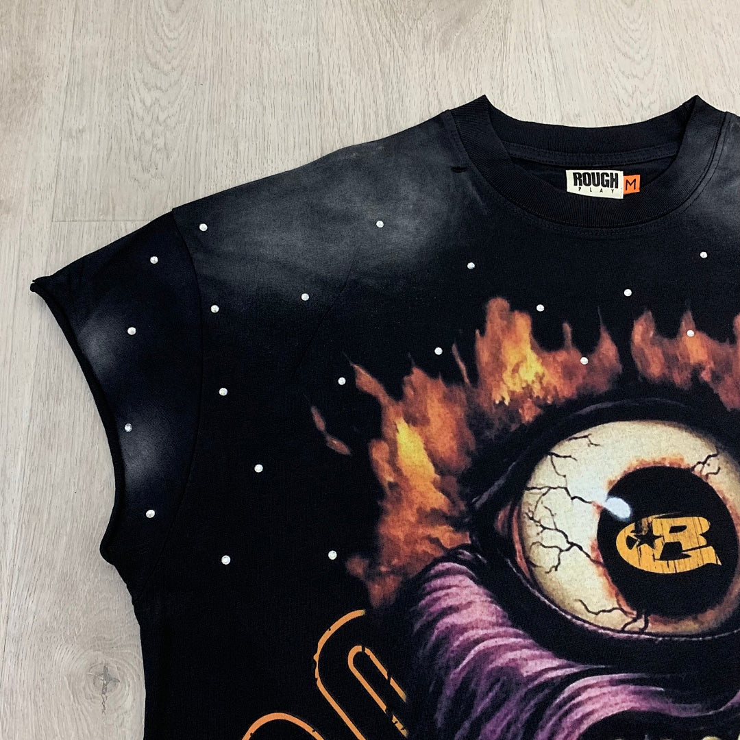 Rough Play Monster Graphic Sleeveless Top