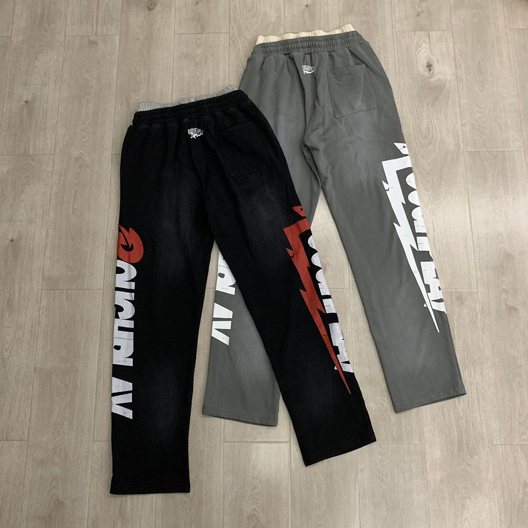 Rough Play Double Side Graphic Track Pants