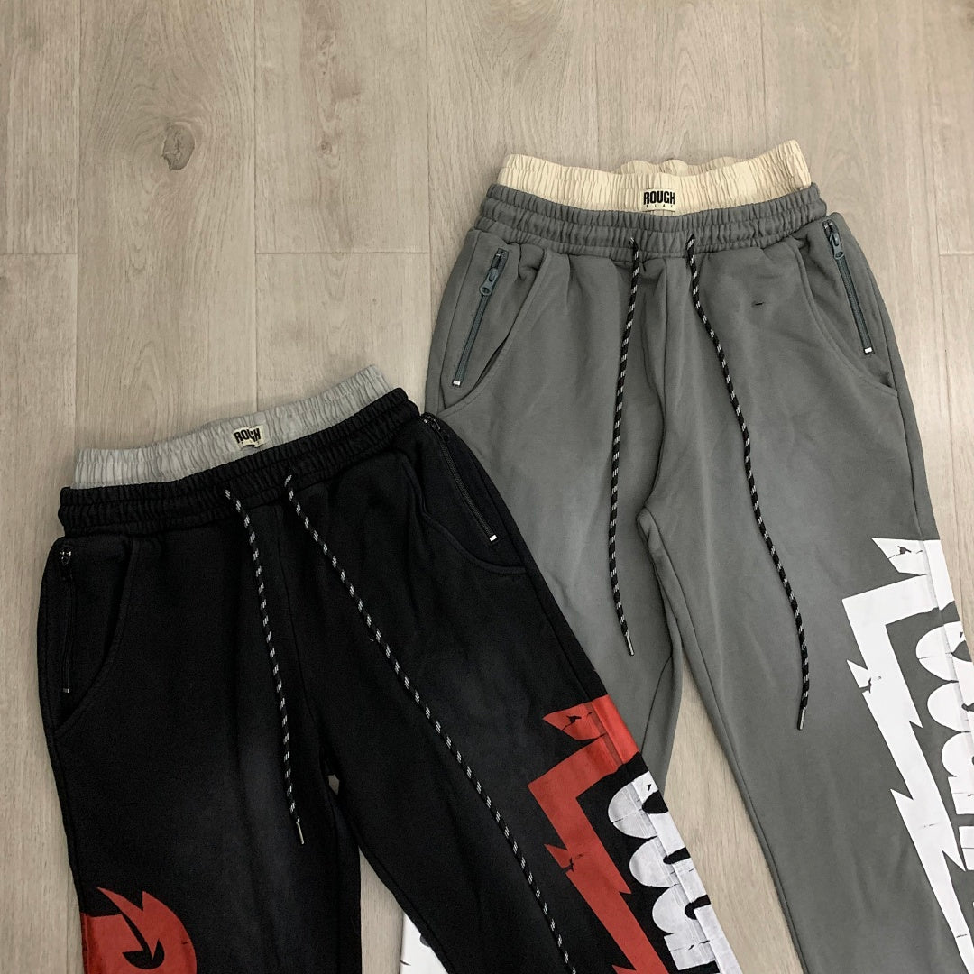 Rough Play Double Side Graphic Track Pants