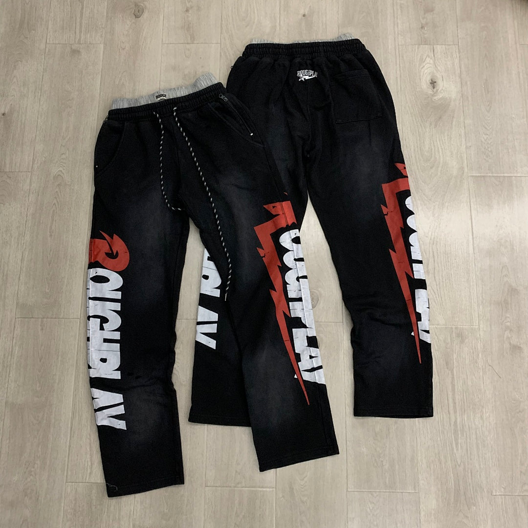 Rough Play Double Side Graphic Track Pants