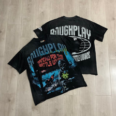 Rough Play Retro Illustration T-Shirt