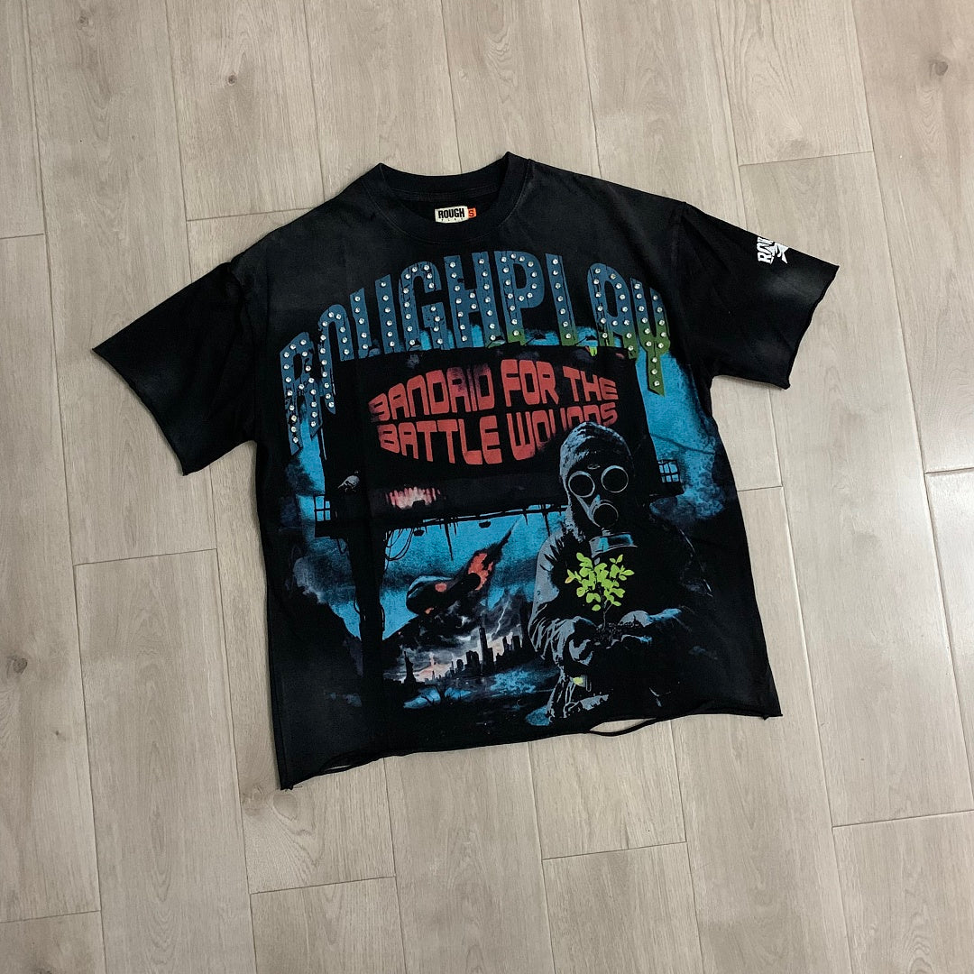 Rough Play Retro Illustration T-Shirt