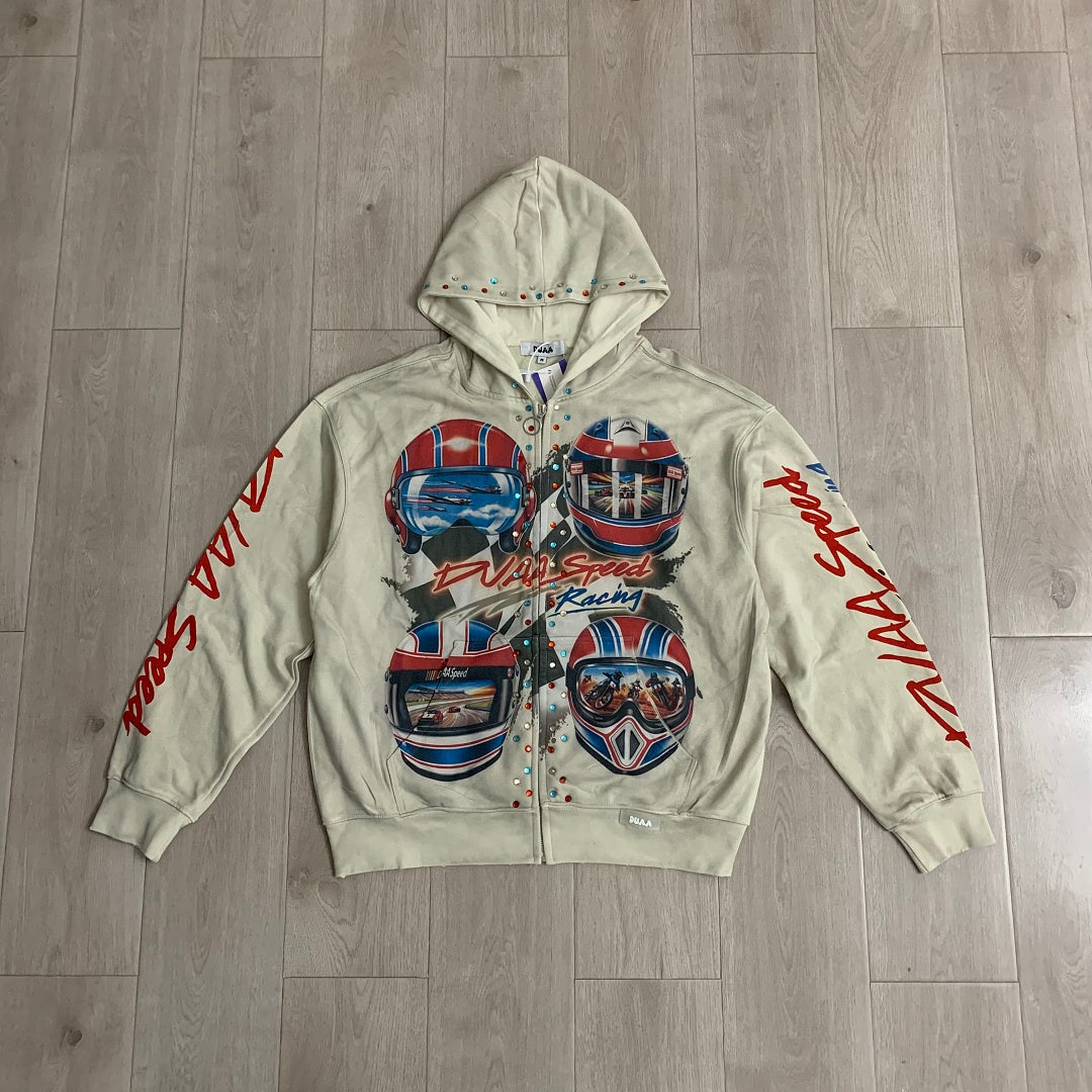 DUAA P115 Velocity Washed Graphic Hoodie