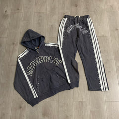 Rough Play Graphic Hoodie & Track Pants Set Grey