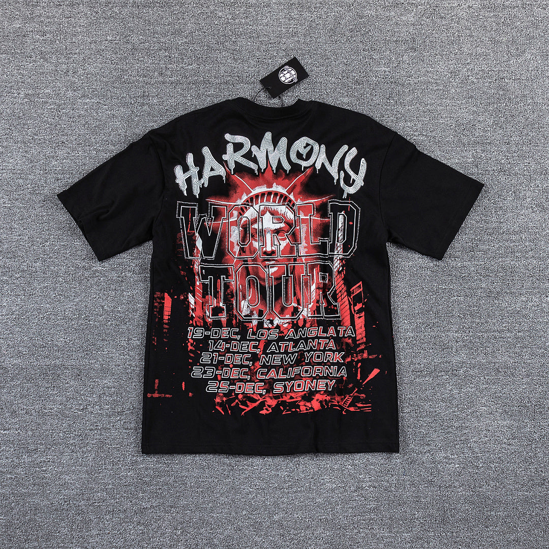 HARMONY Red Graphic Streetwear Tee