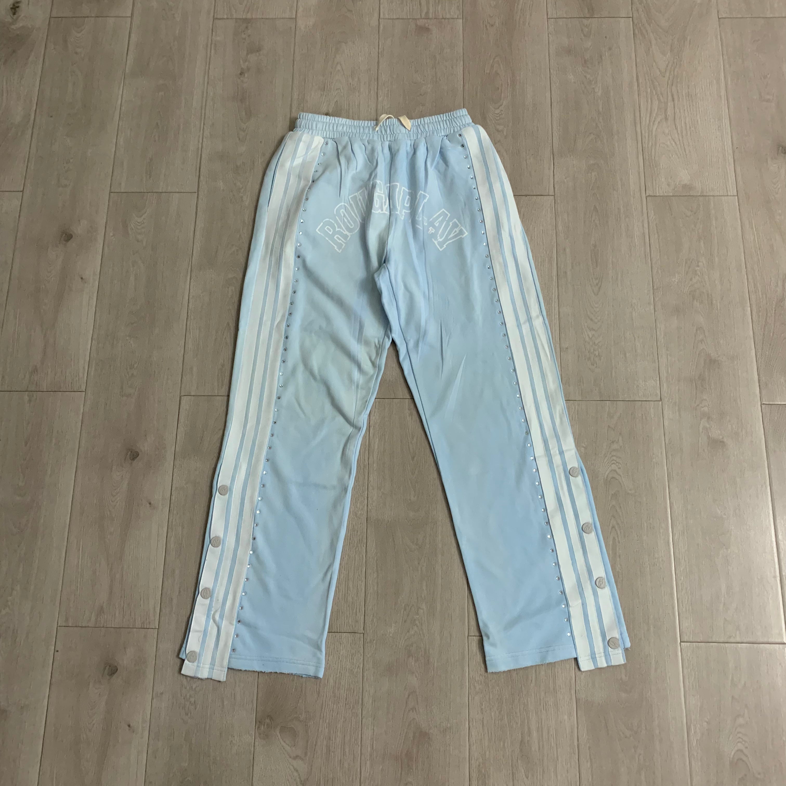 Rough Play Graphic Track Pants Light Blue