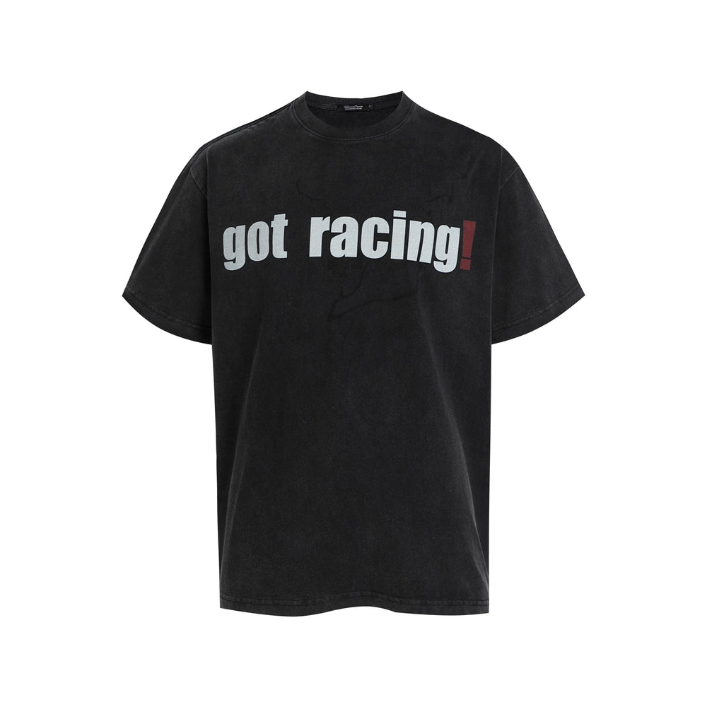 HermitCreate racing series vintage wash print creative parody Boxy