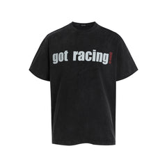 HermitCreate racing series vintage wash print creative parody Boxy