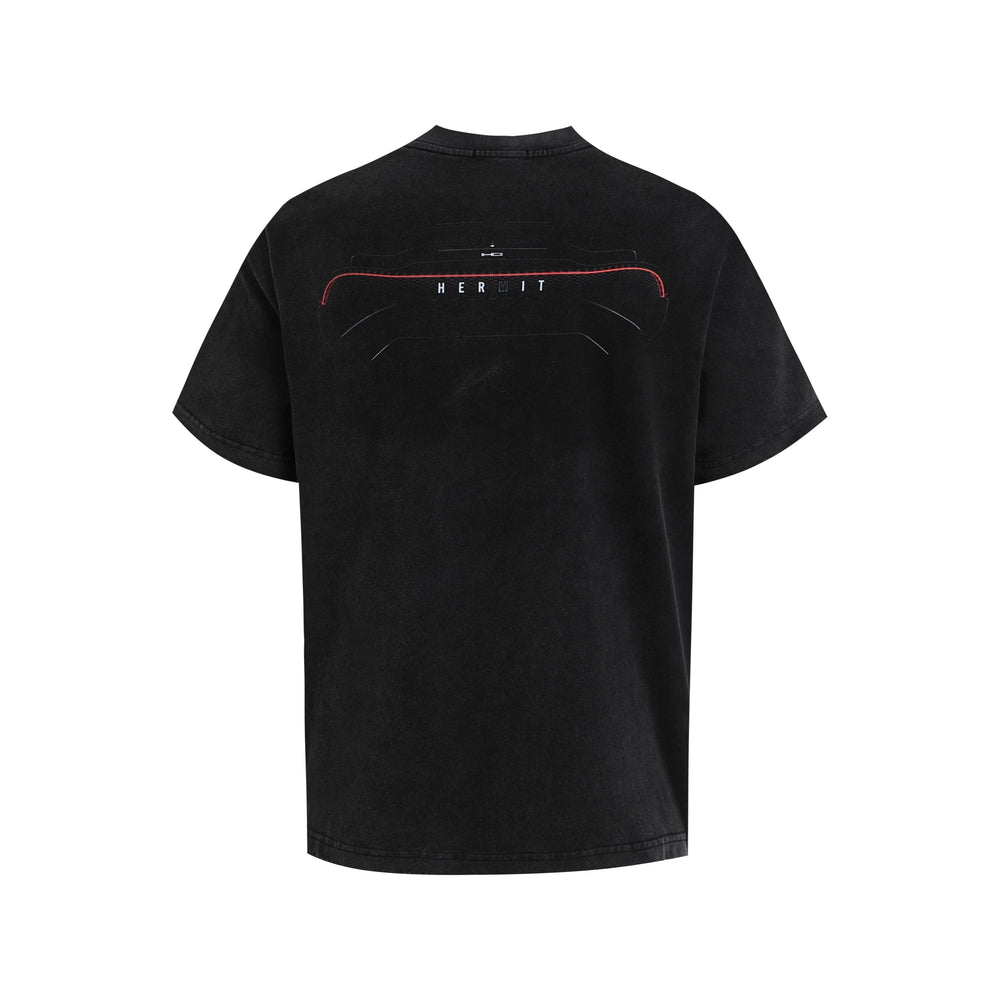 HermitCreate racing series vintage wash print creative parody Boxy