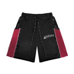 Rough Play Letter Printed Shorts Red Black