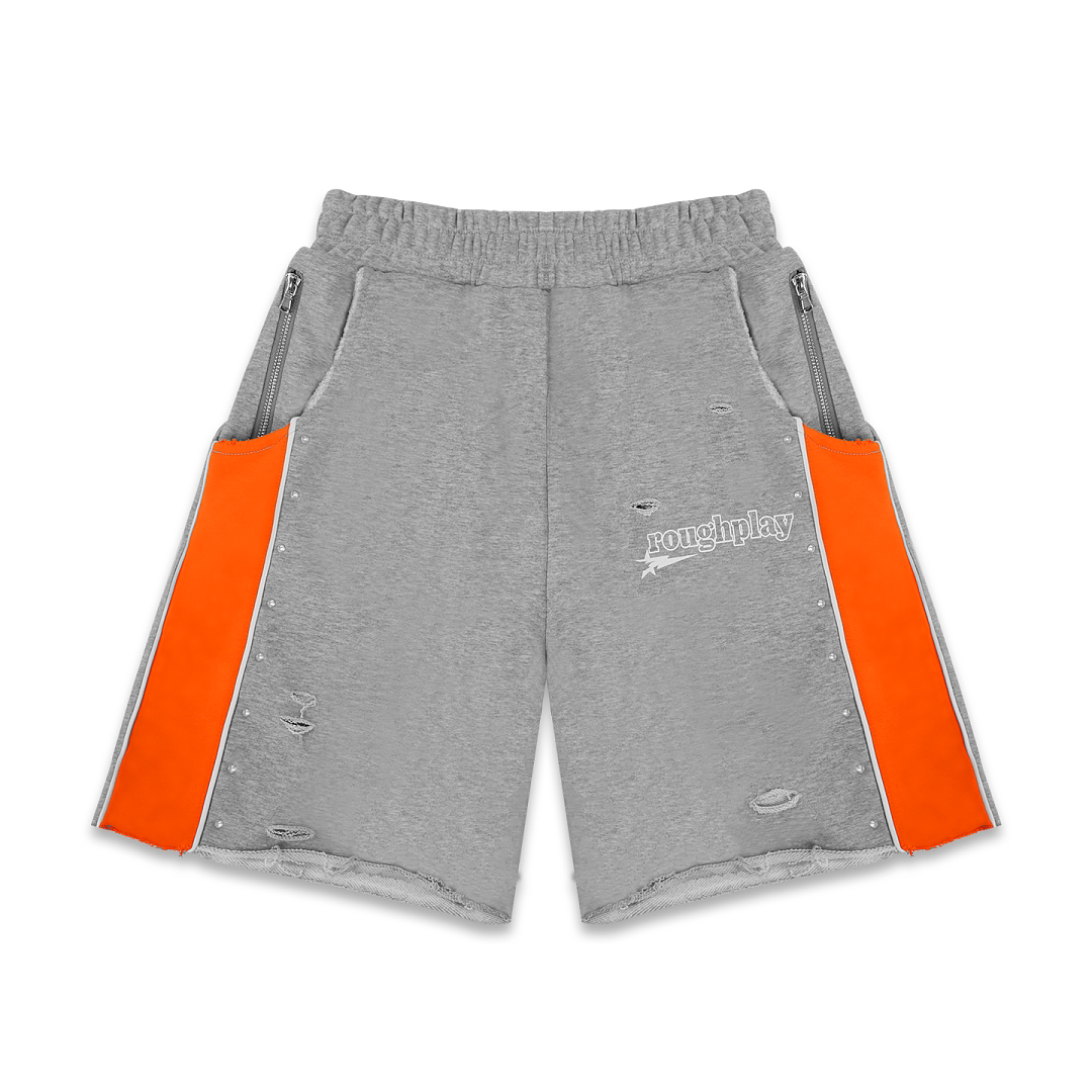 Rough Play Letter Printed Shorts Orange Grey