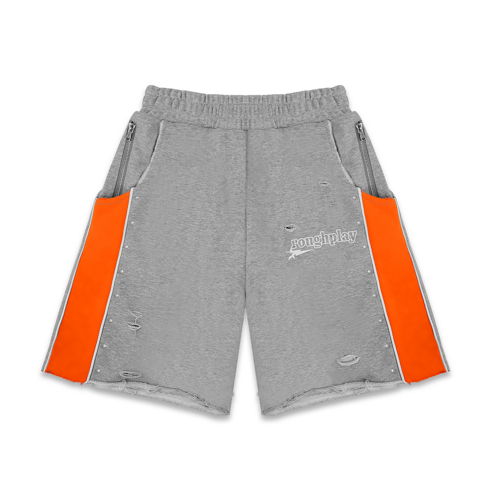 Rough Play Letter Printed Shorts Orange Grey