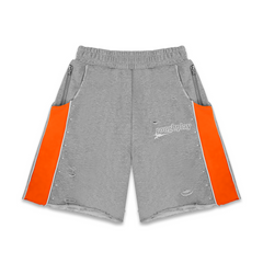 Rough Play Letter Printed Shorts Orange Grey