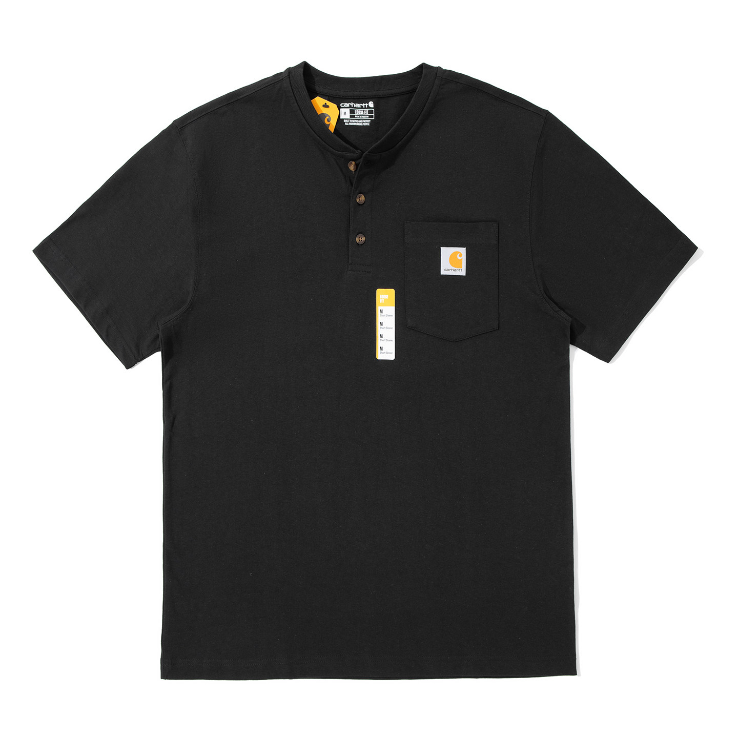 Carhartt K84 American workwear style Henry collar casual loose-fit short-sleeved T-shirt with pockets
