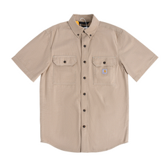 Carhartt 104369 Pure Cotton Loose-Peaked Button-Down Work Shirt with Multiple Pockets