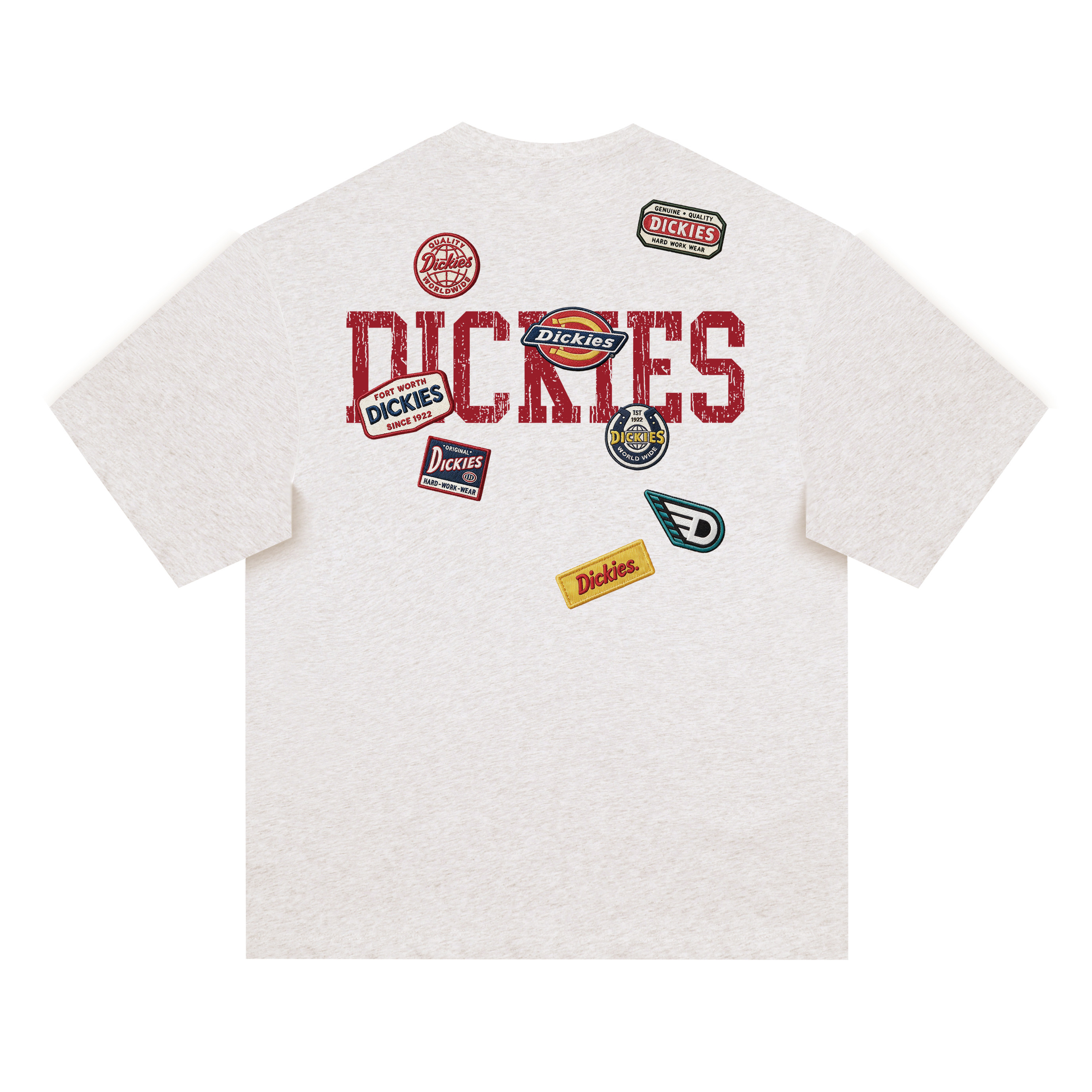 Dickies Shoulder-Sleeved Retro Embroidered Loose-Tee Shirt