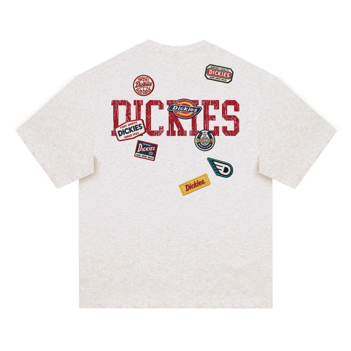 Dickies Shoulder-Sleeved Retro Embroidered Loose-Tee Shirt