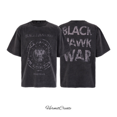 HC/HermitCreate Washed Antique Series War Black Eagle T-Shirt