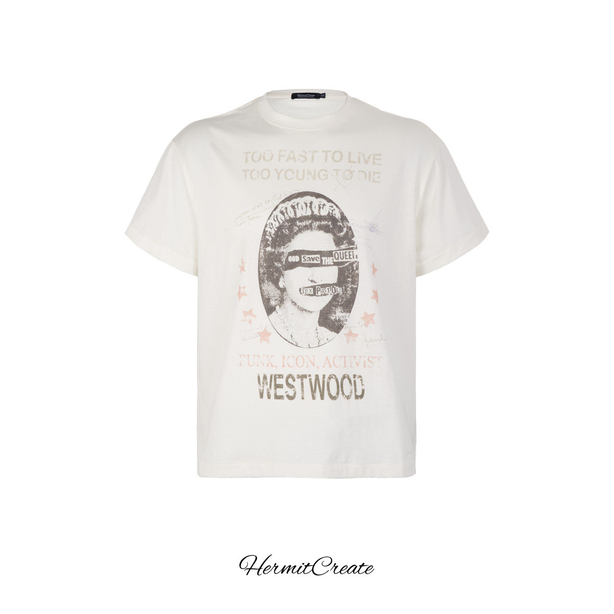 HC/HermitCreate Band Cover Douplay Portrait Embroidery T-Shirt