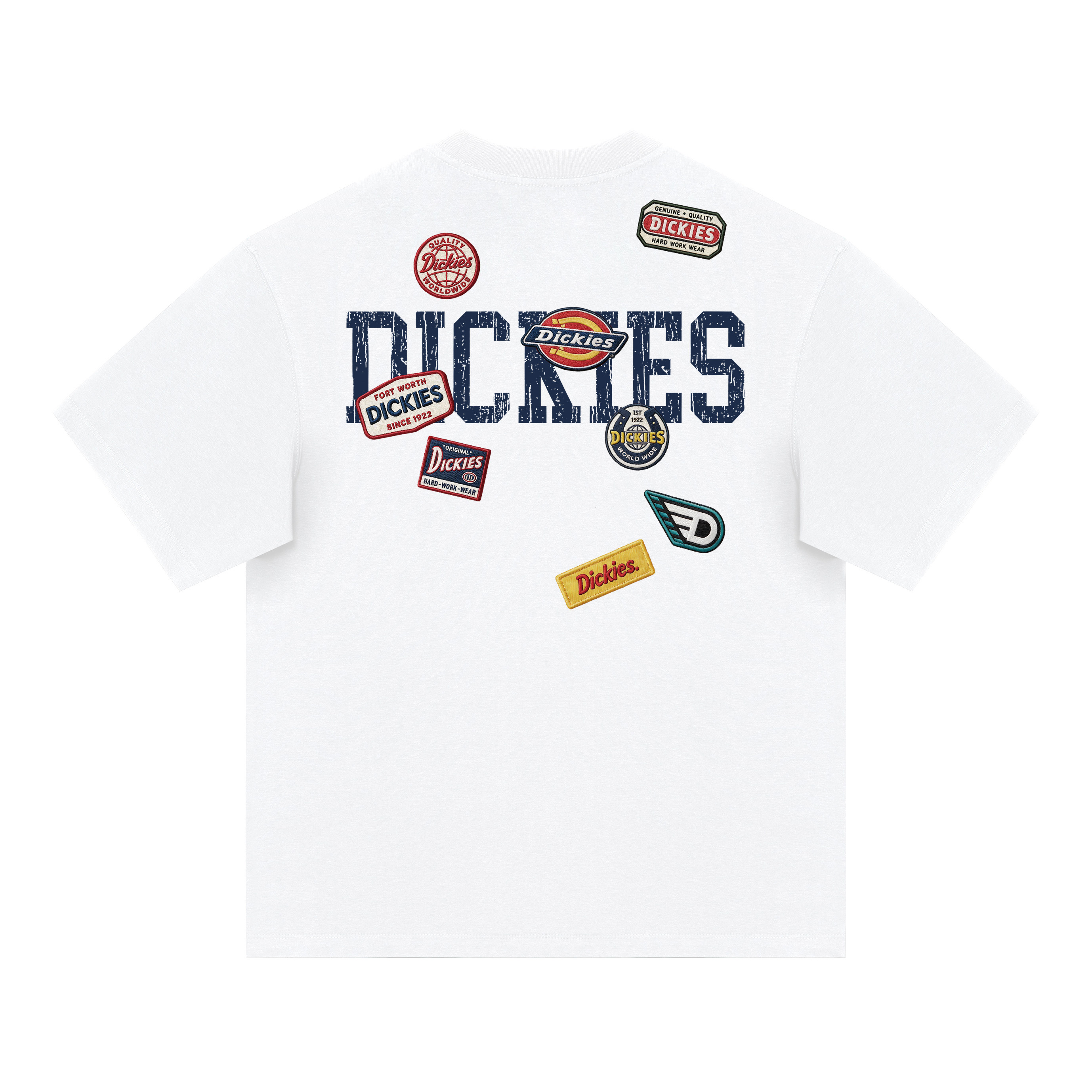 Dickies Shoulder-Sleeved Retro Embroidered Loose-Tee Shirt