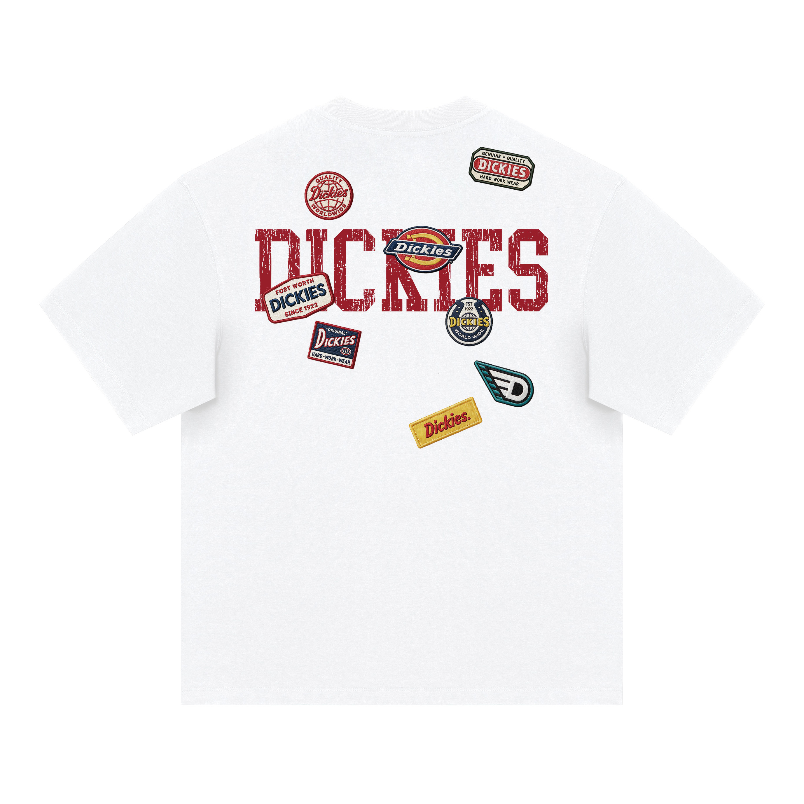 Dickies Shoulder-Sleeved Retro Embroidered Loose-Tee Shirt
