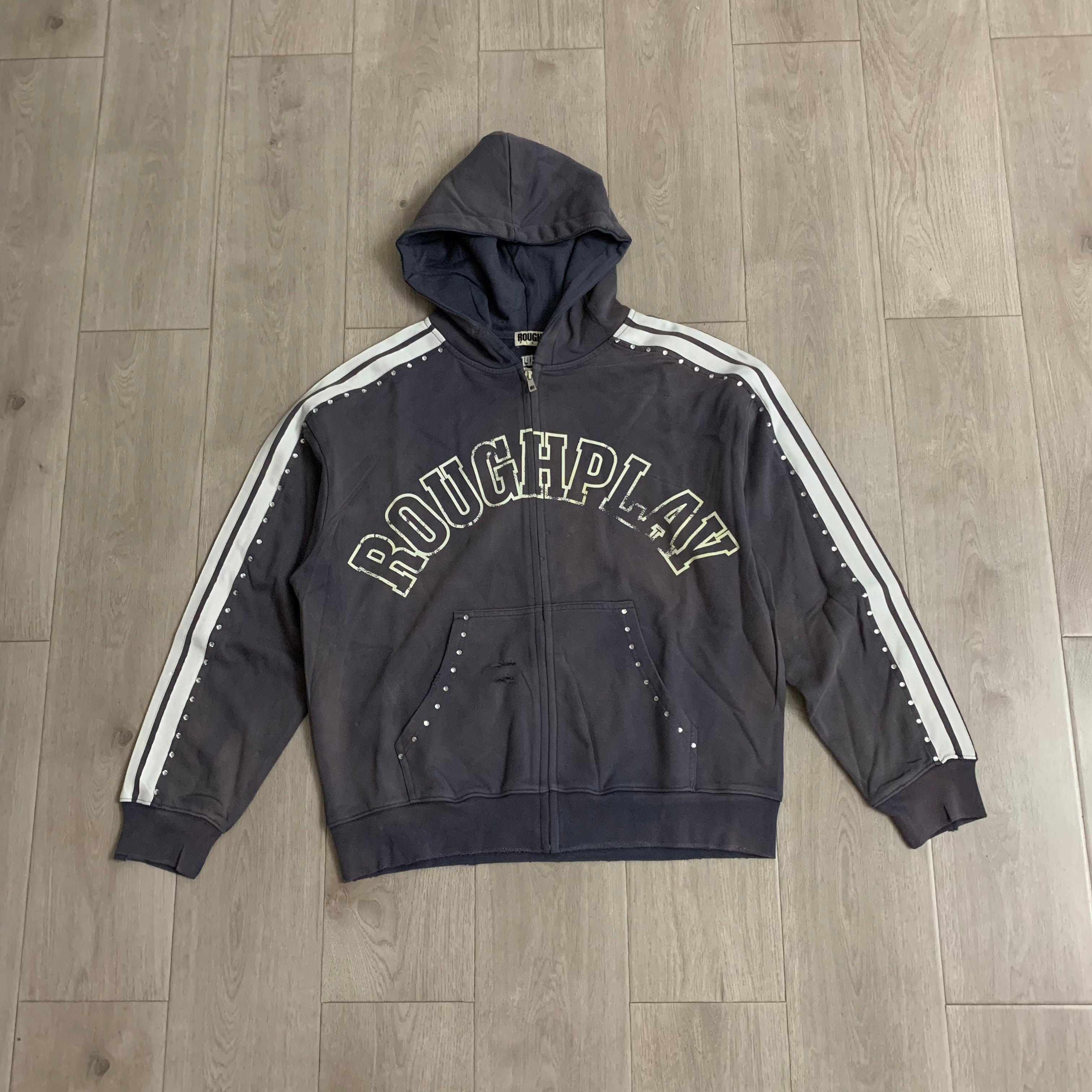 Rough Play Graphic Hoodie Grey