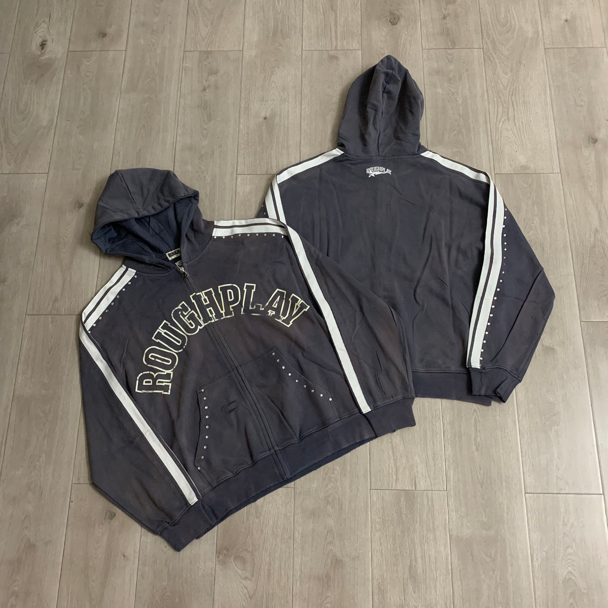 Rough Play Graphic Hoodie Grey
