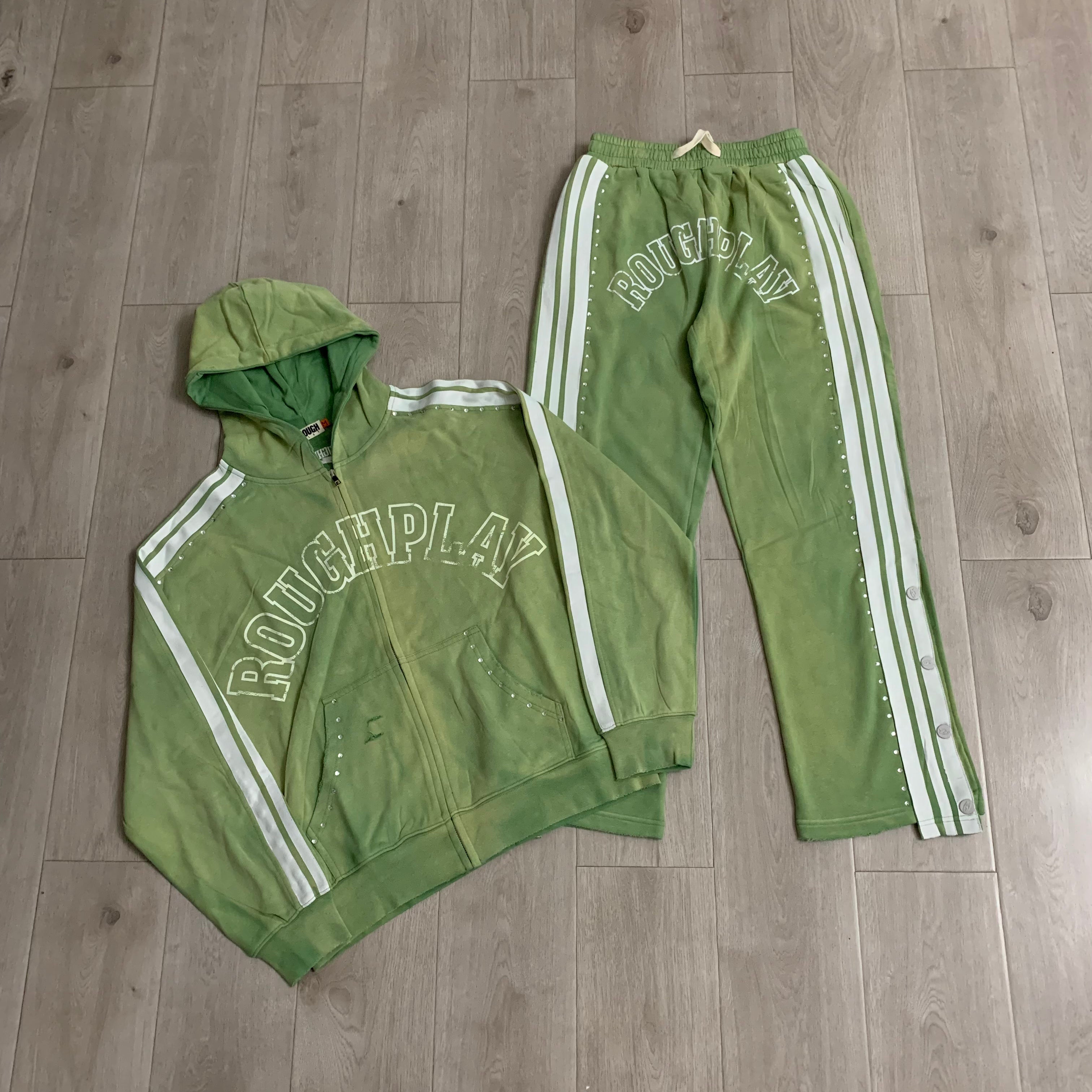Rough Play Graphic Hoodie & Track Pants Set Green